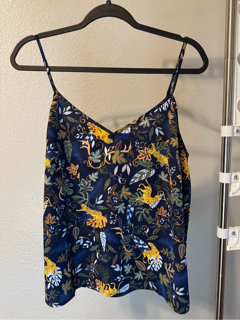 J. Crew Navy Blue Jungle Print Tank Top